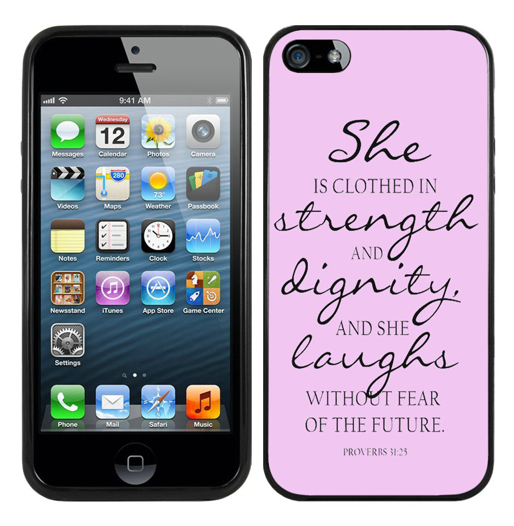 Bible Quote Black iPhone 5 5S Case - Click Image to Close